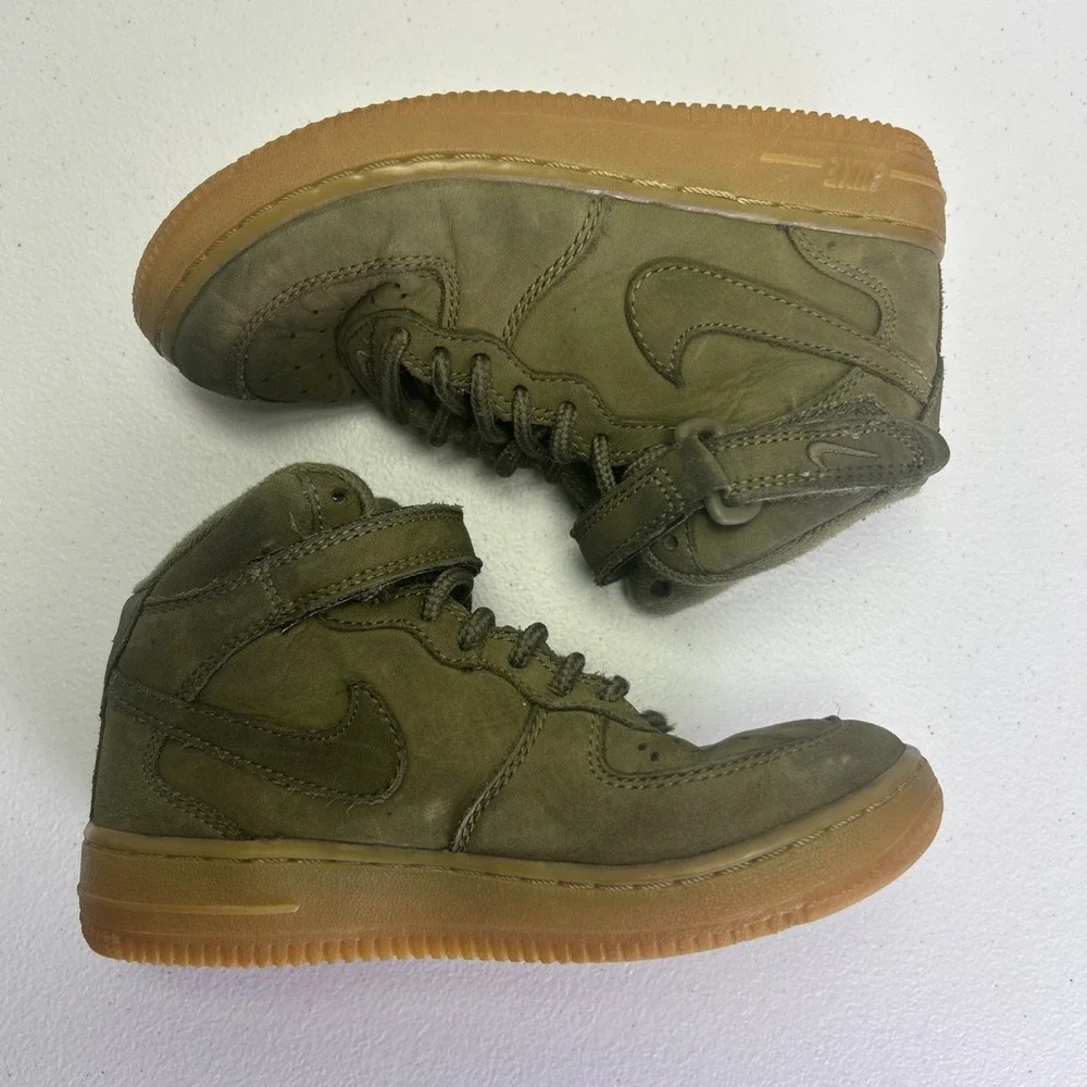 Nike Air Force 1 Mid WB Medium Olive Gum Green Suede Size 12C AH0756-202